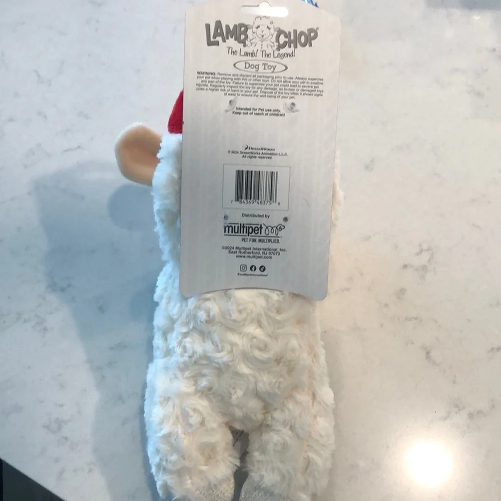 Dreamworks Lamb Chop Dog Toy - Cream and Red